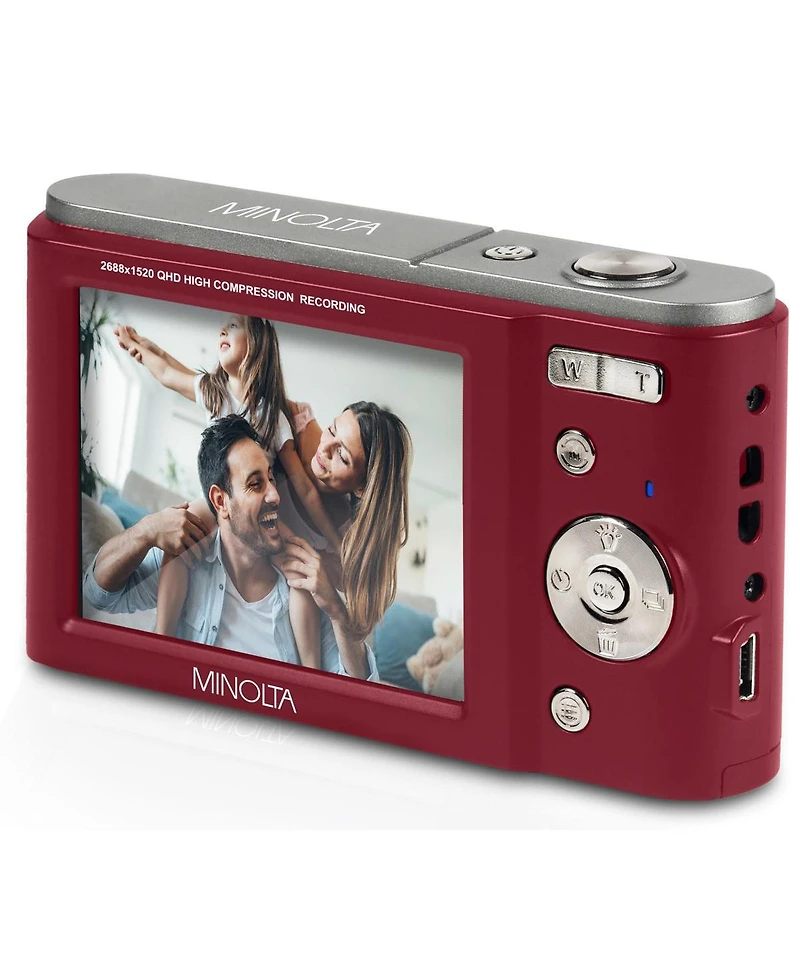 Minolta Minolta MND20 44 Mp 2.7K Ultra Hd Digital Camera (Red) With Slinger Camera case
