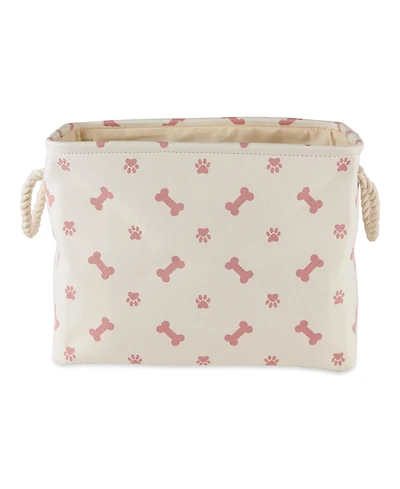 Bone Dry Collapsible Pet Storage Bin with Rope Handles Paw/Bone Print