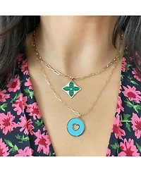 The Lovery Turquoise Donut Heart Charm 14K Gold