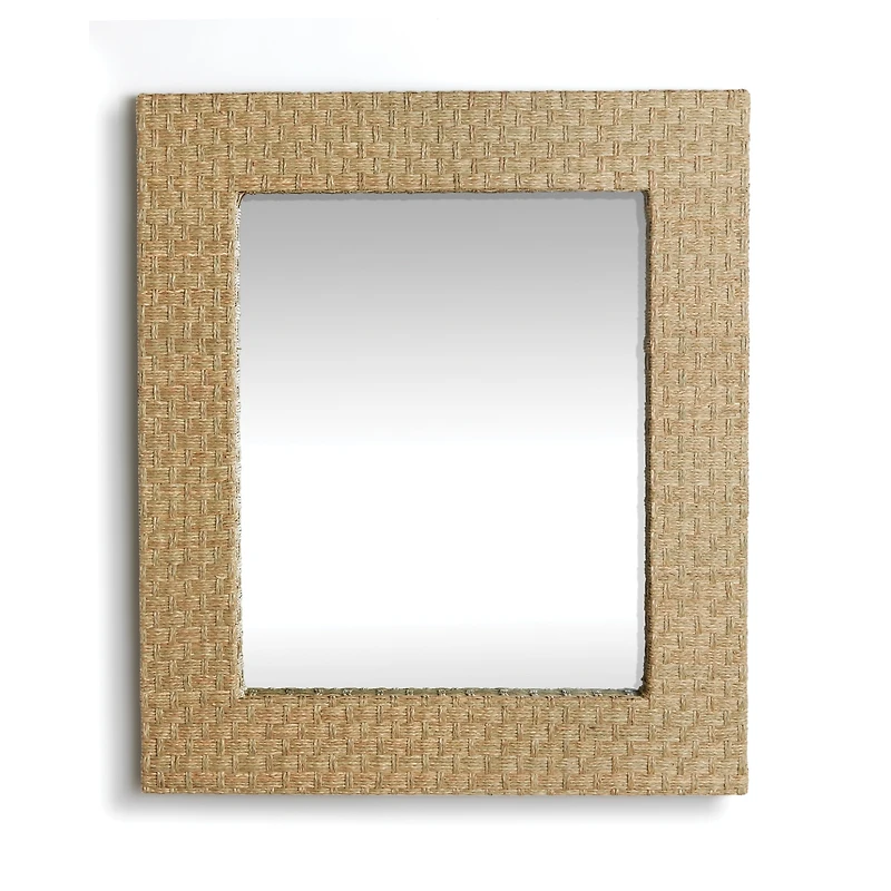 38"W x 2.25"D x 44"H Brennan Natural Framed Decorative Wall Mirror