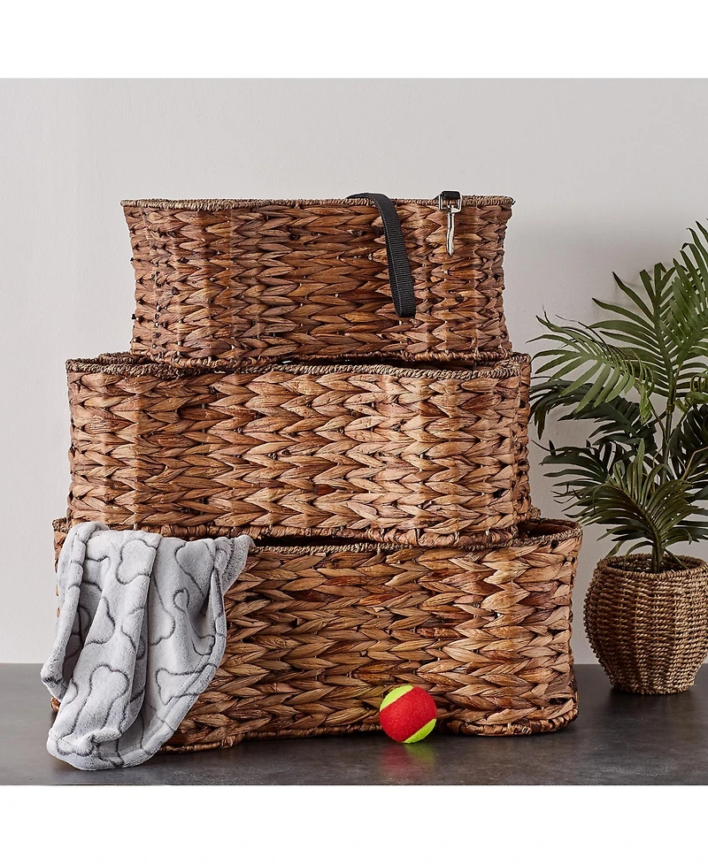Bone Dry Hyacinth Shape Pet Storage Basket