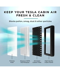 Lectron Cabin Air Filter Replacement Compatible with Tesla Model 3 & Model Y - H13 Hepa Filter with Activated Carbon