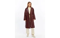 Furniq Uk Women's Leather Trench Coat