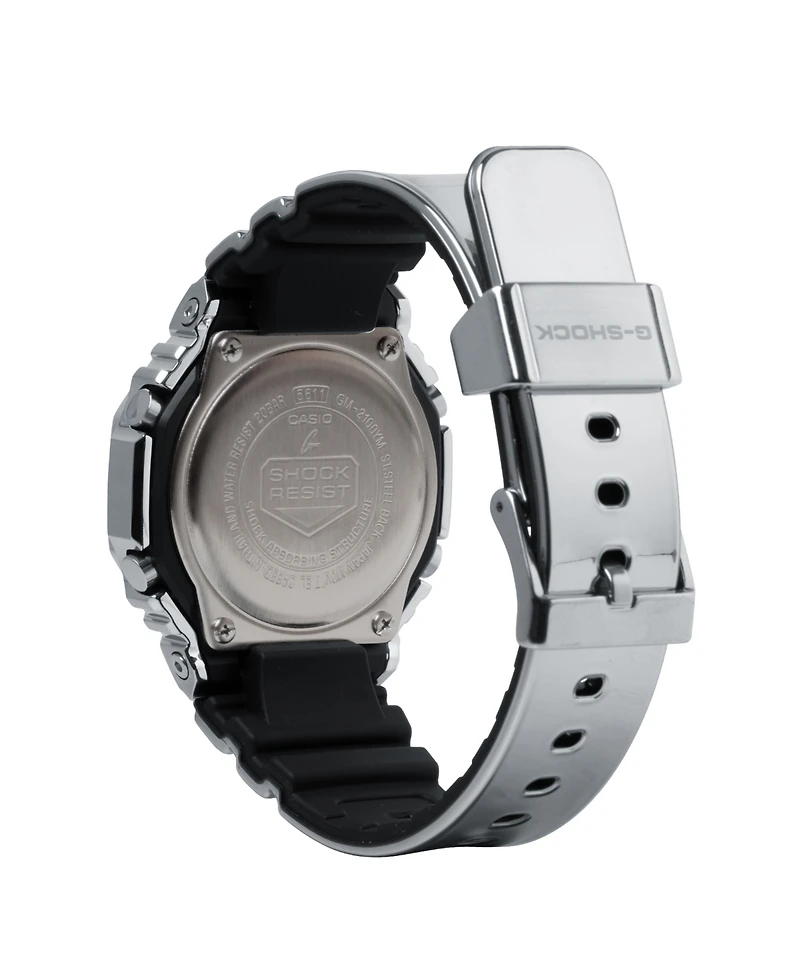 G-Shock Men's Silver-Tone Silicone Watch, 44.4mm