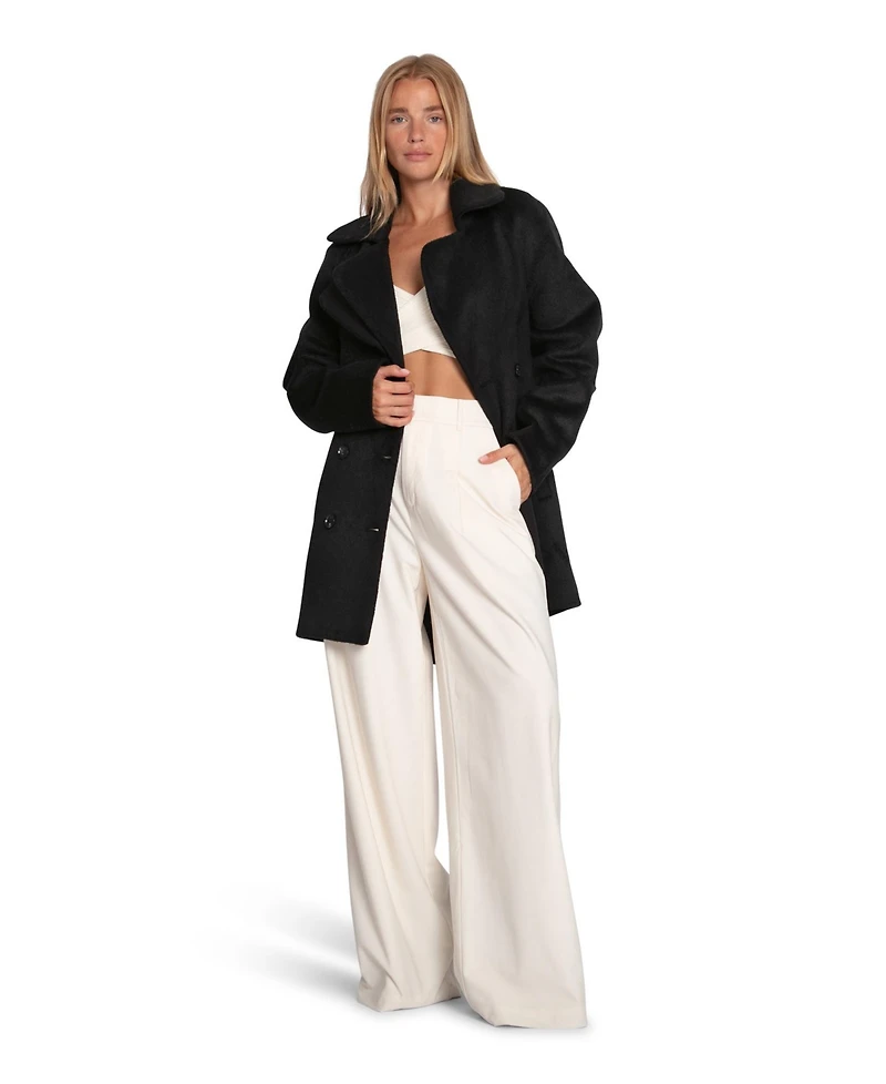 Belle & Bloom Women's Wanna Be Loved Wool Blend Peacoat