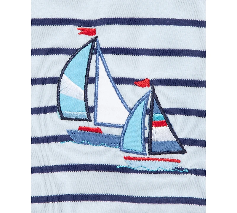 Little Me Baby Boys Sailboats Rompers, Pack of 2