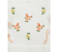 Little Me Baby Girls 2-Pc. Gauze Embroidered Flowers Bubble Romper & Headband Set