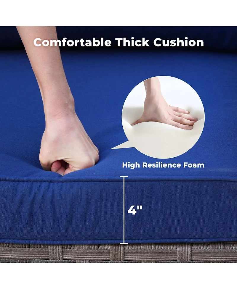 Xizzi Patio Furniture Set,12 Pieces Outdoor Sectional Sofa Couch Set,Patio Conversation Set with Modular Wicker Deep Seat Chairs,Comfy Cushions,Side T