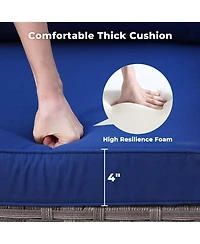 Xizzi Patio Furniture Set,12 Pieces Outdoor Sectional Sofa Couch Set,Patio Conversation Set with Modular Wicker Deep Seat Chairs,Comfy Cushions,Side T