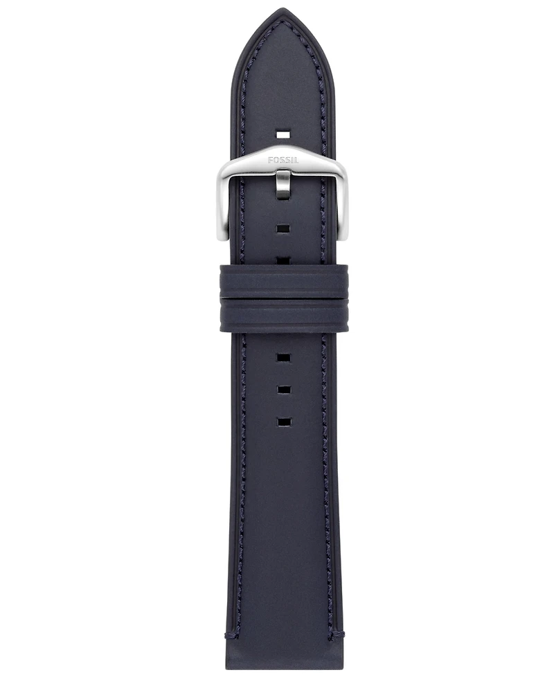 Fossil Men Blue Leather Watch Band, 22mm