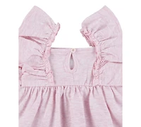 Huggies Baby Girls Ruffled-Sleeve Jersey Dress & Bloomer Set