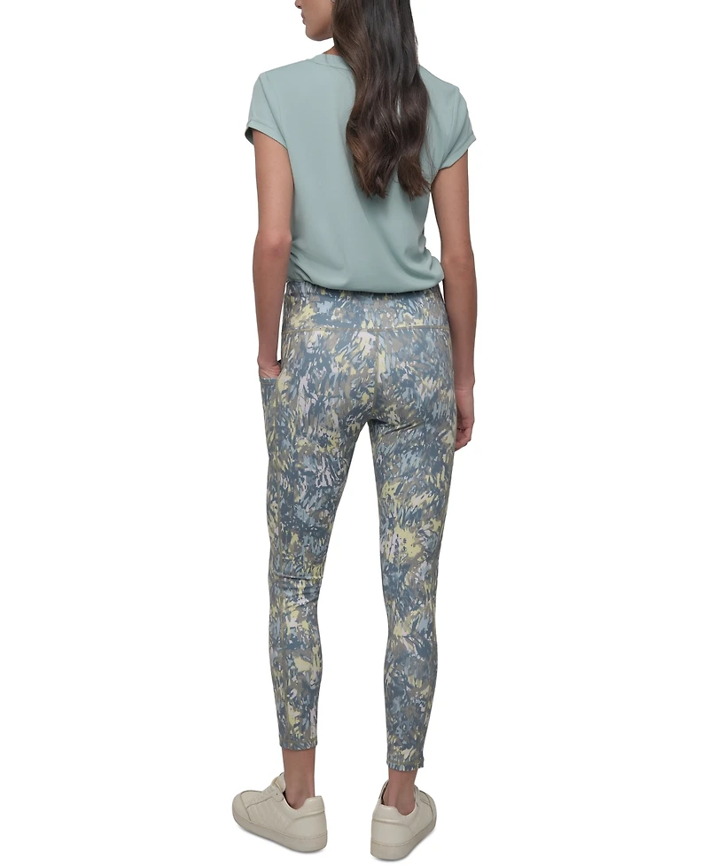 Dkny Sport Women's Printed High-Waist 7/8 Tights