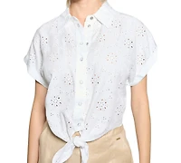 Guess Women's Brigitte Embroidered Snap-Front Shirt