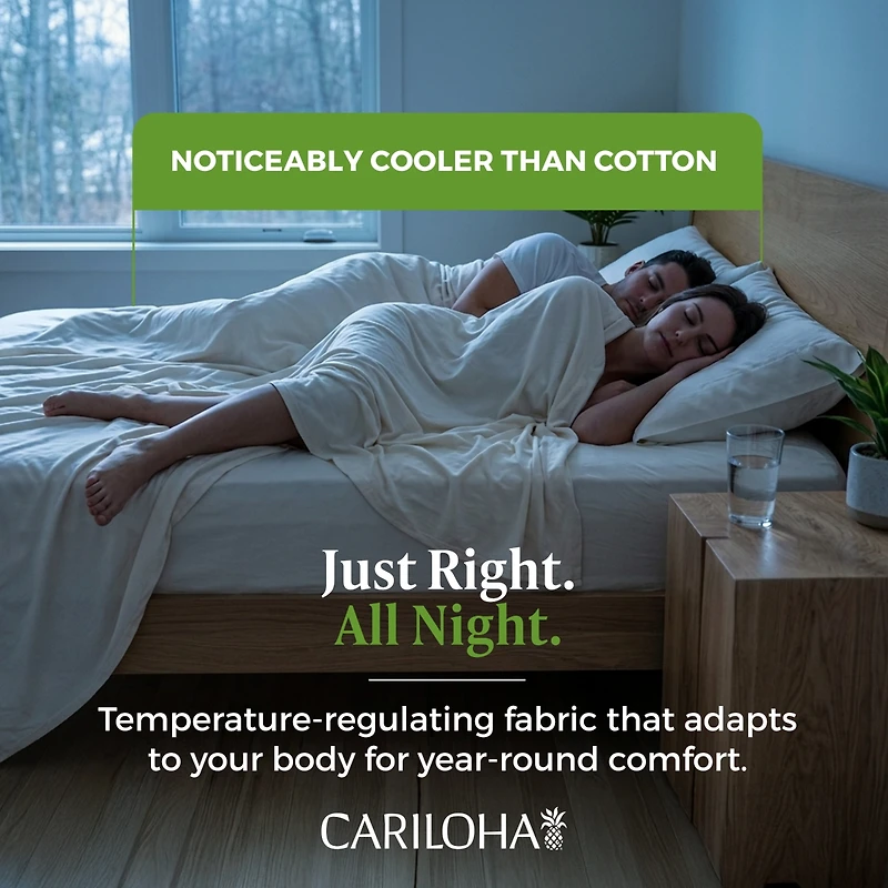 Cariloha Classic 4-Piece Twill Sheet Set | | Full | Viscose Material |Extra soft, Cooling for Hot Sleepers
