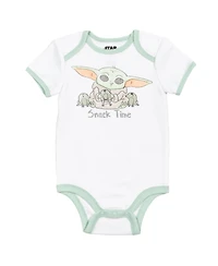 Starwars Baby Boys Star Wars Mandalorian Yoda Layette Set Bodysuit Pant Bib Hat