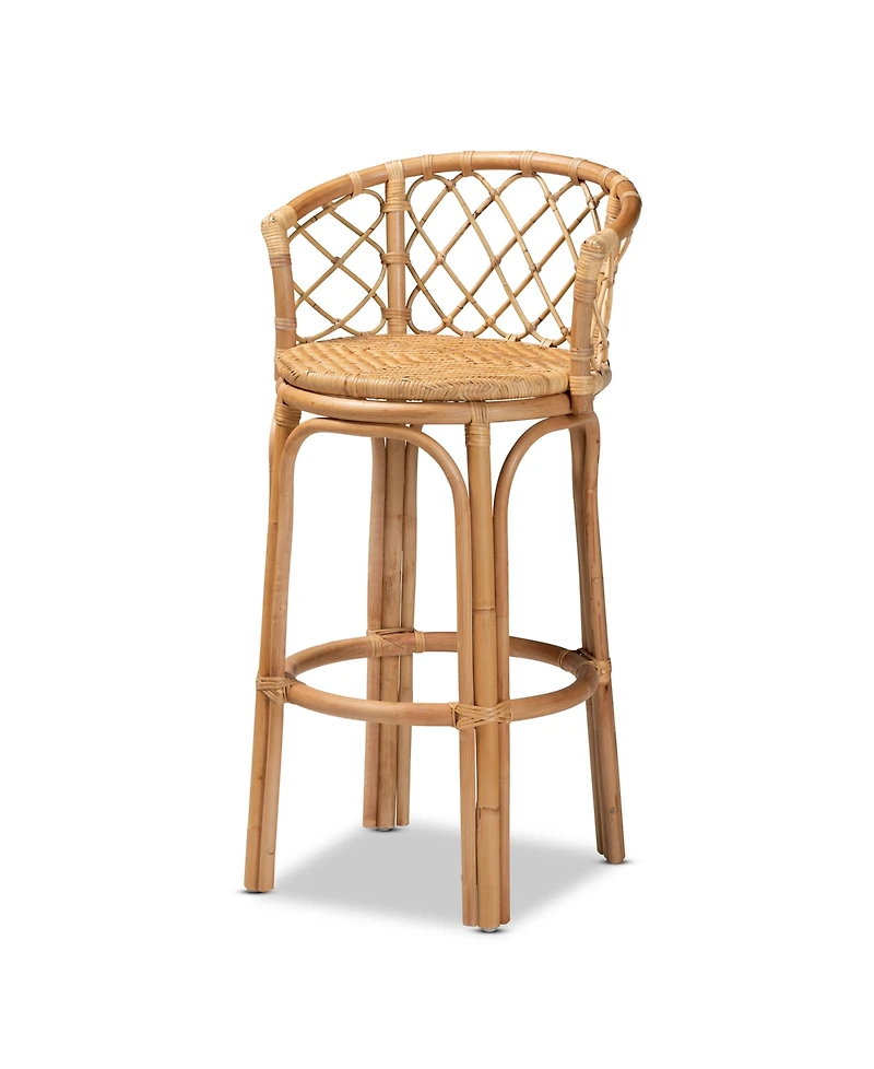 bali & pari 21" Rattan Orchard Modern Bohemian Counter Stool