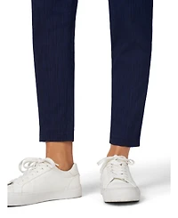 Cable & Gauge Women's Stripe Slim Fit Pull On Cropped Pant