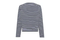 Olsen Women's Striped Collarless Zip Front Jacket