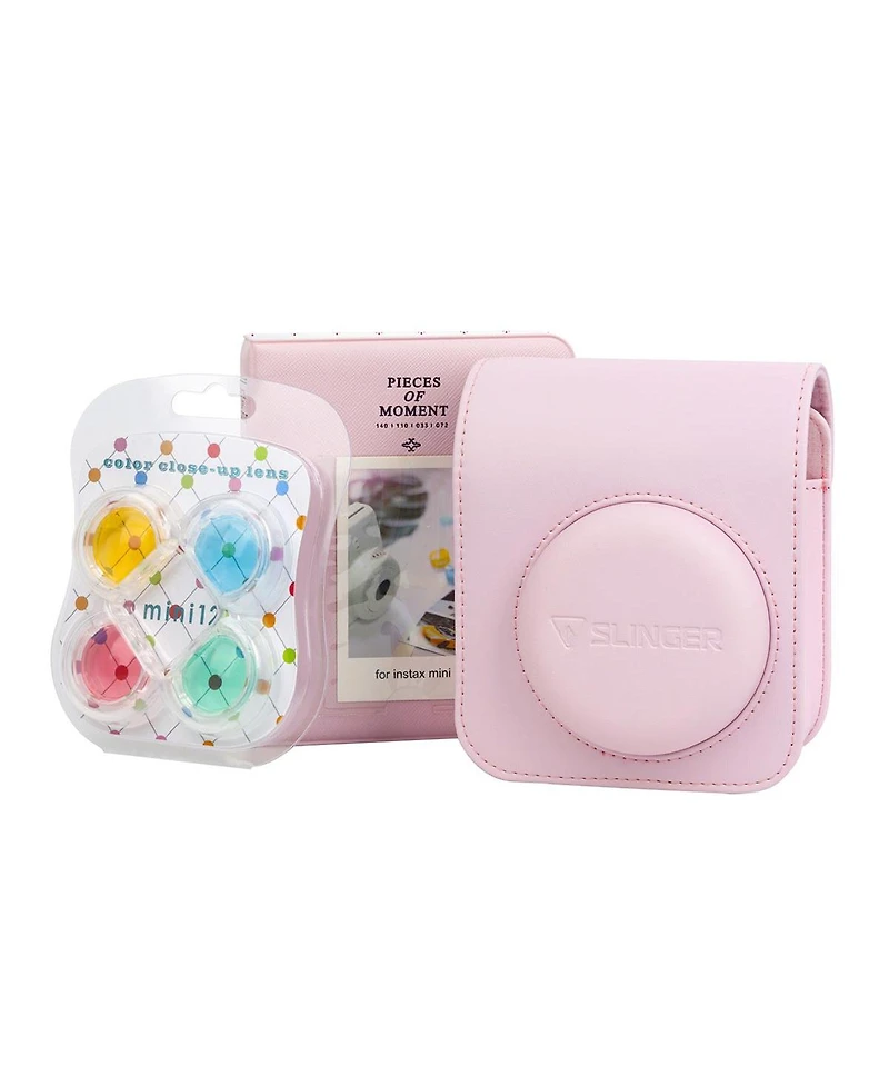 Fujifilm Instax Mini 12 Instant Film Camera, Blossom Pink Bundle with Custom Case, Accessory Kit and Daylight Film, Twin Pack (20