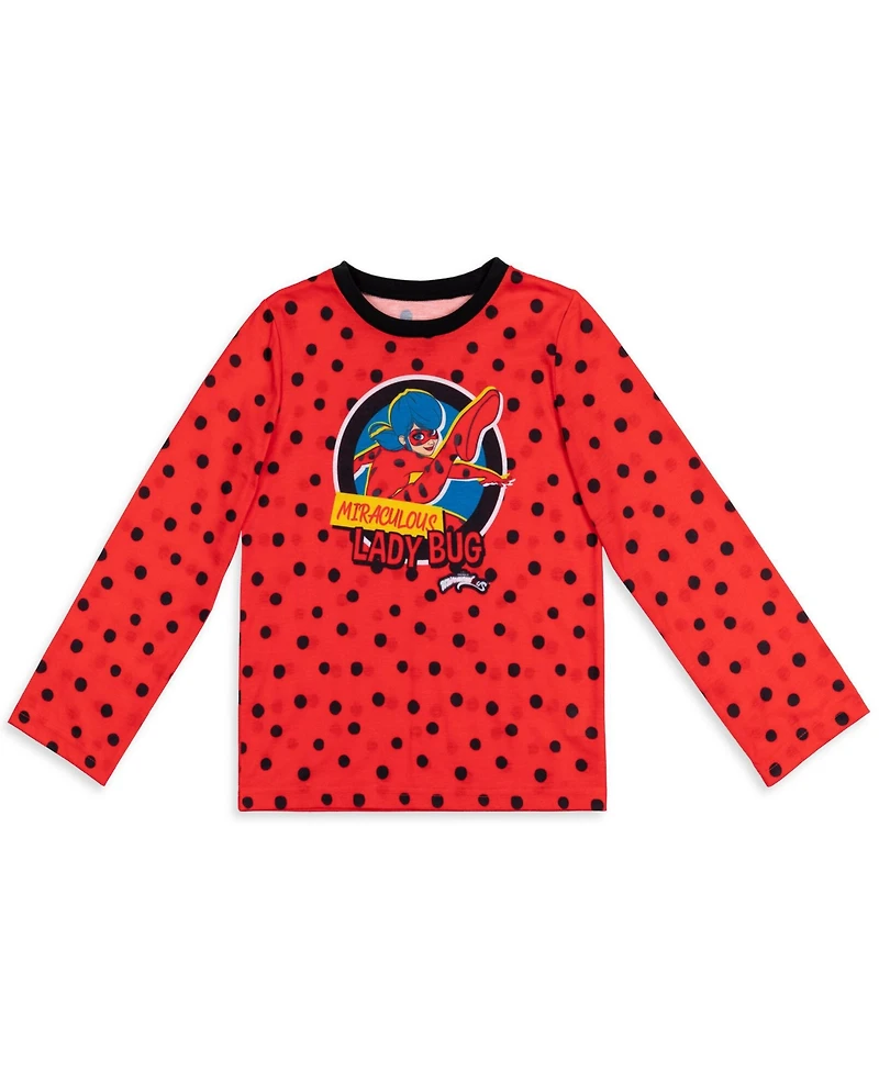 Miraculous Girls Ladybug Pajama Shirt Pants and Matching Doll Outfits 4 Piece Set