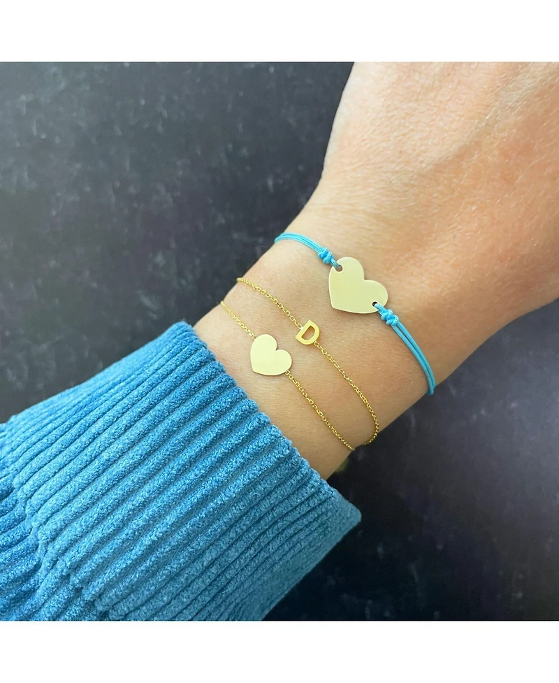 The Lovery Gold Heart Bolo Bracelet 14K Yellow Gold