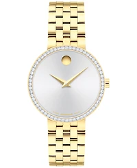 Movado Women's Museum Classic Lab Grown Diamond Swiss Quartz Light Yellow Pvd Watch, 29.5mm