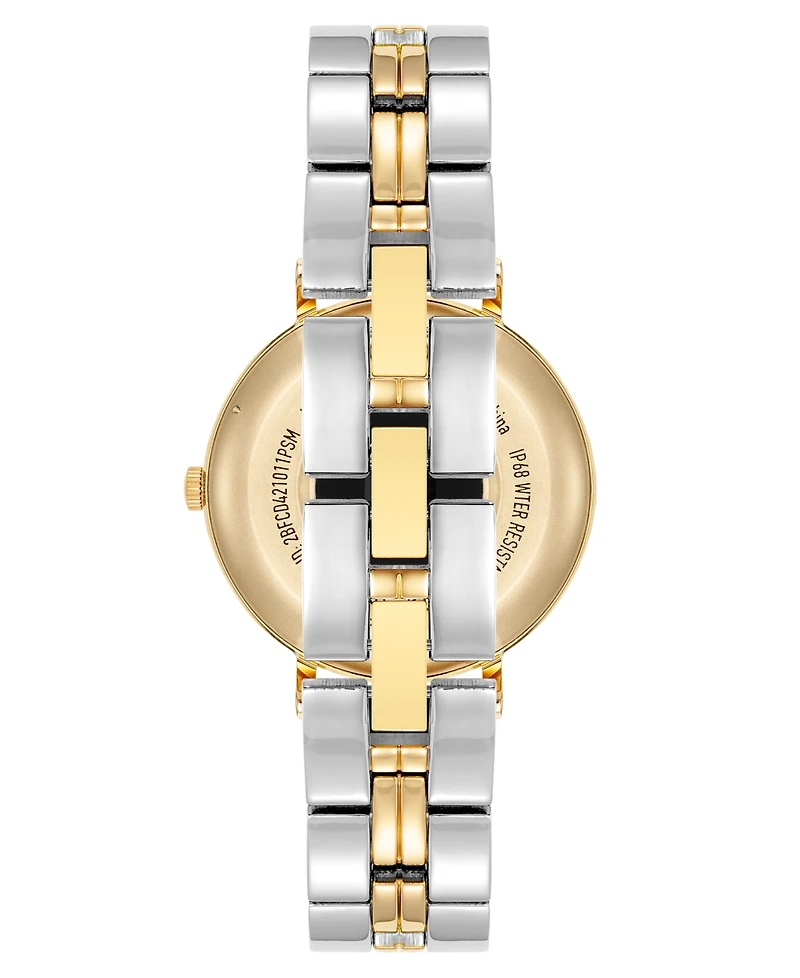 Anne Klein Women's Connect It Prism Smartwatch with Two-Tone Metal Alloy and Black Silicone Band, 30mm