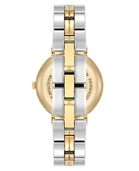 Anne Klein Women's Connect It Prism Smartwatch with Two-Tone Metal Alloy and Black Silicone Band, 30mm