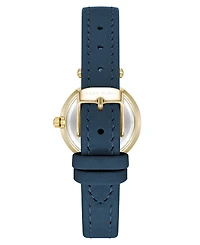 Anne Klein Women's Quartz Blue Leather and Gold-Tone Metal Alloy Strap Watch, 26mm