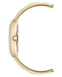 Anne Klein Women's Quartz Cushion White Enamel with Gold-Tone Metal Alloy Bangle Watch, 22mm
