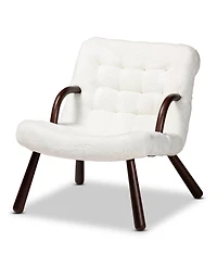Baxton Studio 26.8" Eisa Modern and Contemporary Sherpa Upholstered Accent Chair