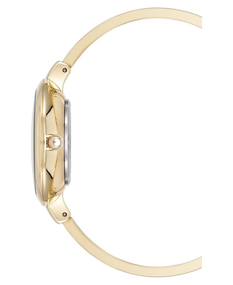 Anne Klein Women's Quartz Charming Floral Gold-Tone Metal Alloy Watch Set, 32mm