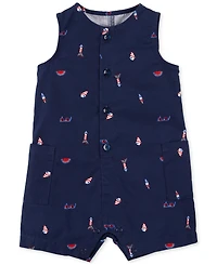 Carter's Baby Boys 4th of July Button-Down Romper