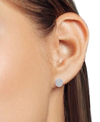 Forever Grown Diamonds Lab Grown Diamond Double Halo Cluster Stud Earrings (2 ct. t.w.) in Sterling Silver or 14k Gold-Plated Sterling Silver