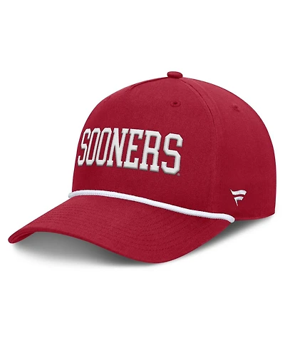 Fanatics Men's Crimson Oklahoma Sooners Foul Ball Rope Adjustable Hat