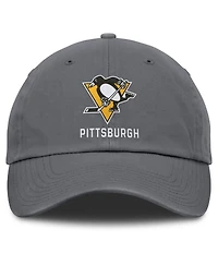 Fanatics Men's Charcoal Pittsburgh Penguins Washed Adjustable Hat
