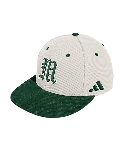 Adidas Men's Cream Miami Hurricanes On-Field Fitted Baseball Hat