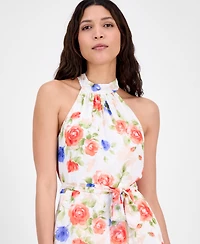 Anne Klein Women's Printed Chiffon Sleeveless Midi Dress