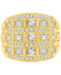 Men's Diamond Multirow Polished Statement Ring (3 ct. t.w.) in 10k Gold