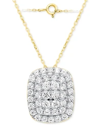 Forever Grown Diamonds Lab-Grown Diamond Cushion Cluster 18" Pendant Necklace (2 ct. t.w.) Sterling Silver or 14k Gold-Plated