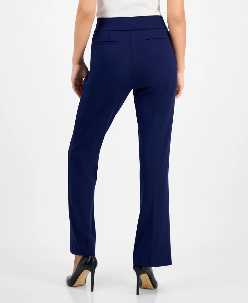 Ak Anne Klein Petite Pull-On Straight-Leg Slash-Pocket Pants