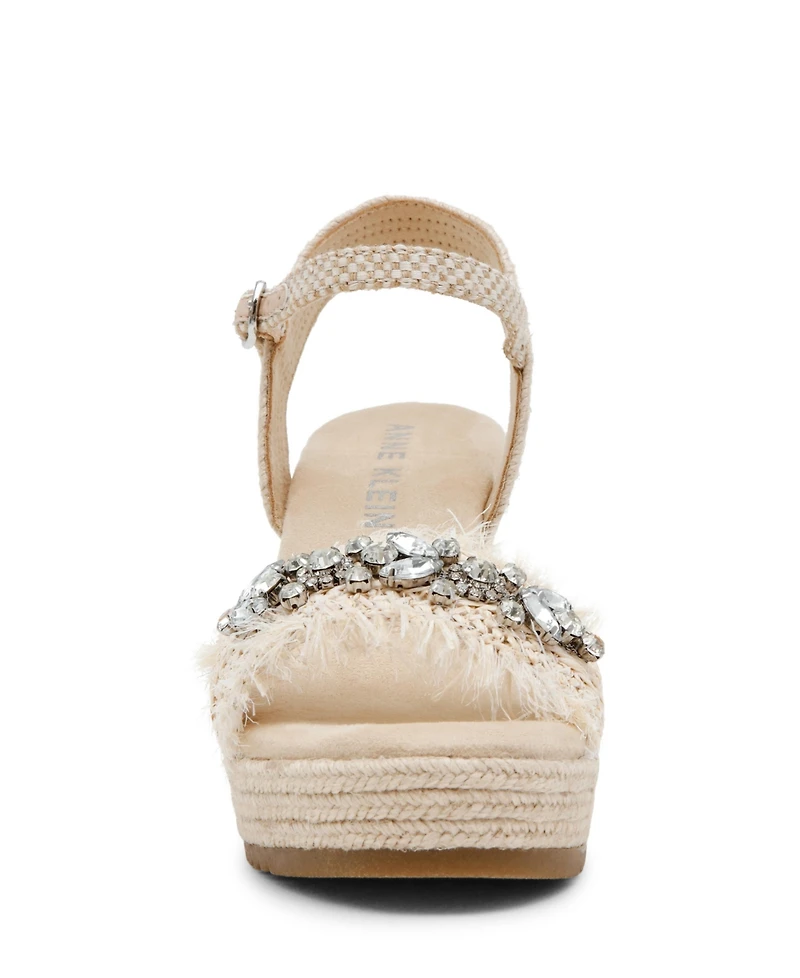 Anne Klein Women's Wilton Embellished Espadrille Wedge Sandals