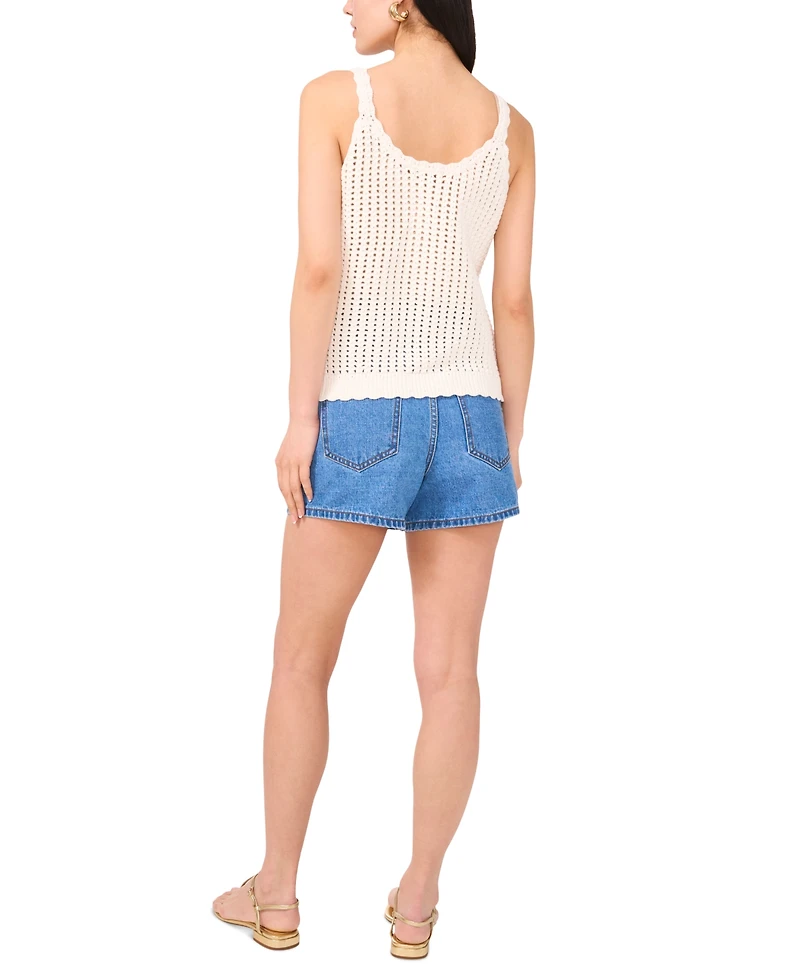 1.state Women's Pointelle Knit Tank Top