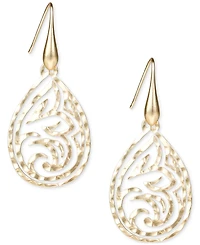Patricia Nash Gold-Tone Lotus Teardrop Openwork Drop Earrings