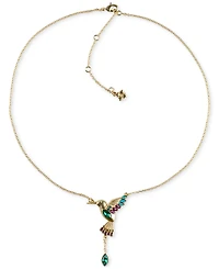 Patricia Nash Gold-Tone Stone & Bead Hummingbird Statement Necklace, 18" + 3" extender