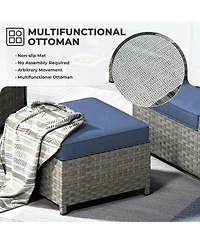 Xizzi 12 Pieces Outdoor Furniture Patio Sectional Sofa,No Assembly Required Pe Wicker Conversation Sets with Armchairs,Ottomans and Coffee Table