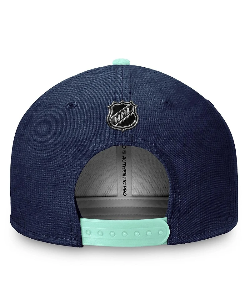 Fanatics Men's Deep Sea Blue/Light Blue Seattle Kraken Authentic Pro Rink Snapback Hat