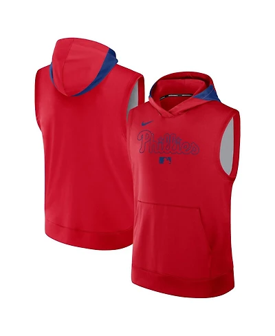 Nike Men's Red Philadelphia Phillies Authentic Collection Performance Sleeveless Pullover Hoodie