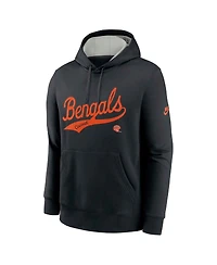 Nike Men's Black Cincinnati Bengals Rewind Club Logo Pullover Hoodie