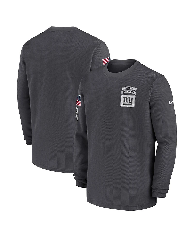 Nike Men's Anthracite New York Giants Salute To Service Edge Lockup Long Sleeve T-Shirt